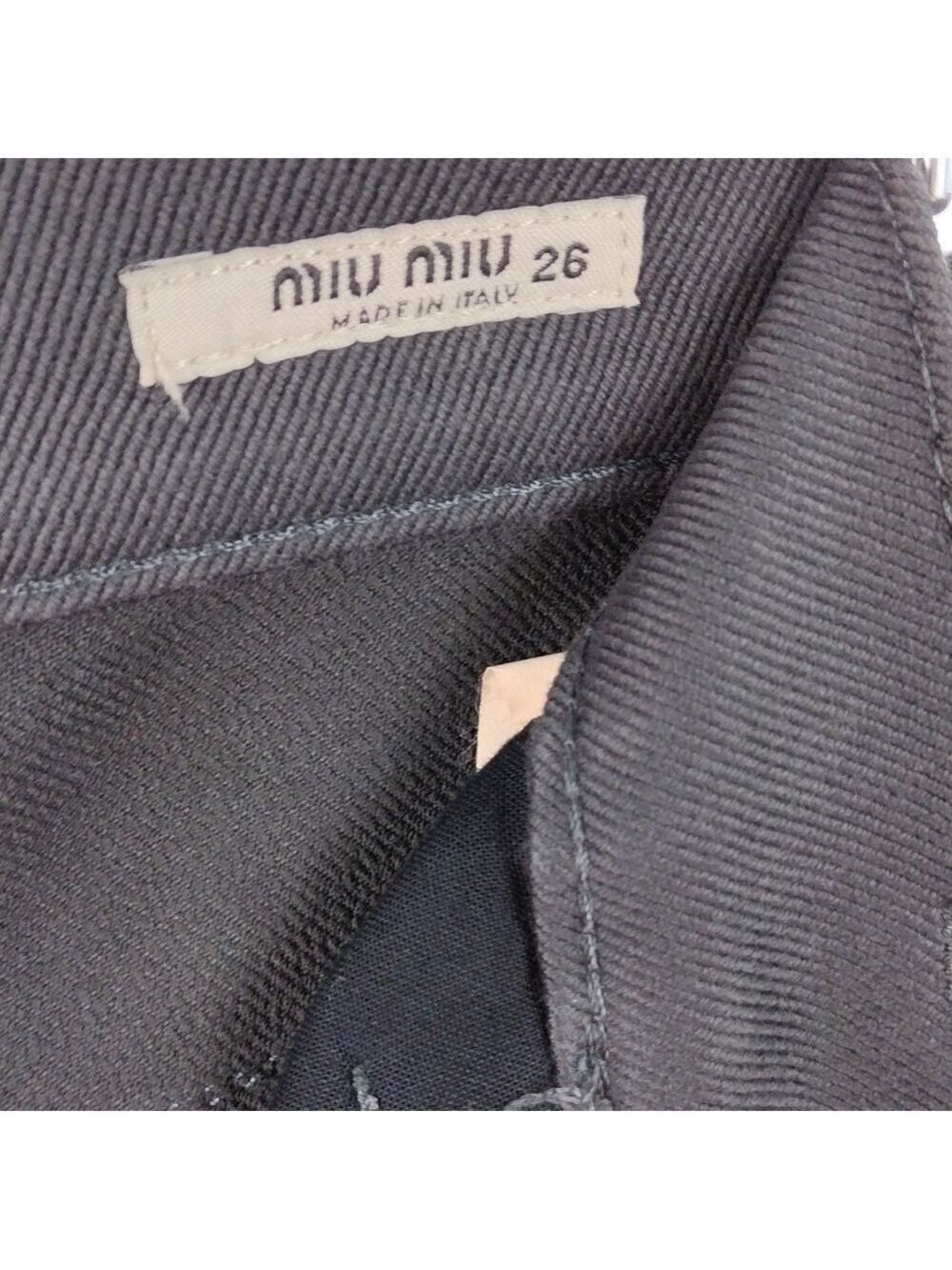 Miu Miu Made In Italy Gray Cotton Five Pocket Mid Rise Straight Leg Color Jeans - Picture 5 of 10